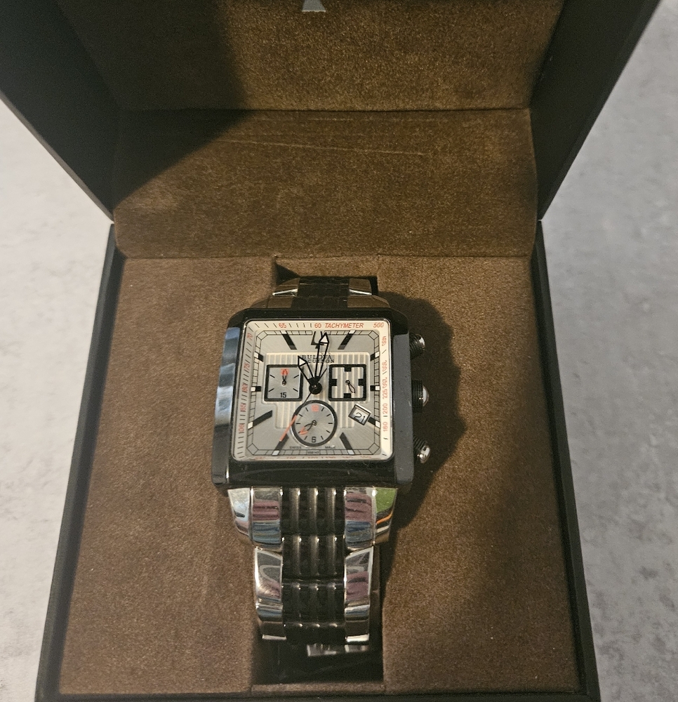Bulova Accutron Silver and Black Men's Watch